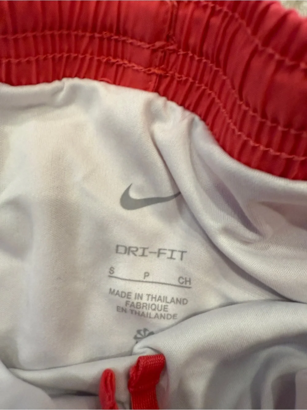 Nike Girl’s Red/Pink Athletic Shorts with White Accents and Liner